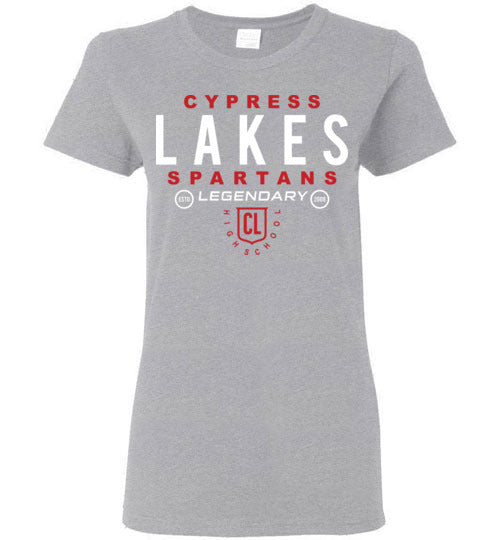 Cypress Lakes High School Spartans Women's Sports Grey T-shirt 03