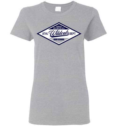 Tomball Memorial High School Wildcats Women's Sports Grey T-shirt 13