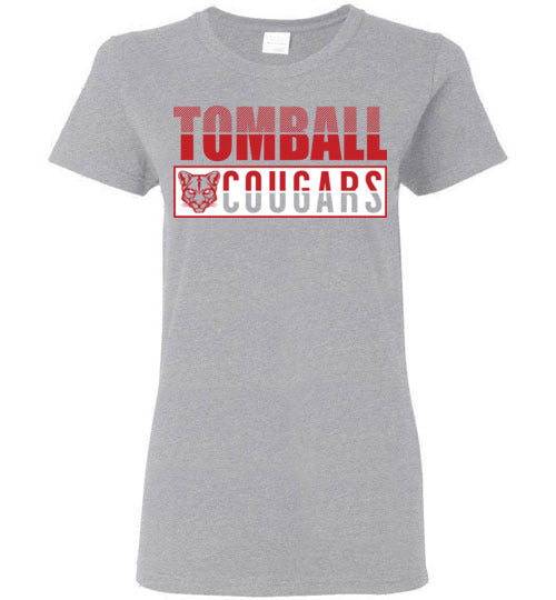 Tomball High School Cougars Women's Sports Grey T-shirt 31