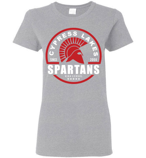 Cypress Lakes High School Spartans Women's Sports Grey T-shirt 04