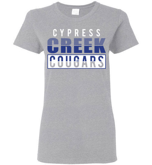 Cypress Creek High School Cougars Women's Sports Grey T-shirt 31