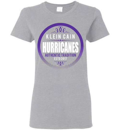 Klein Cain Hurricanes - Design 38 - Grey Ladies T-shirt