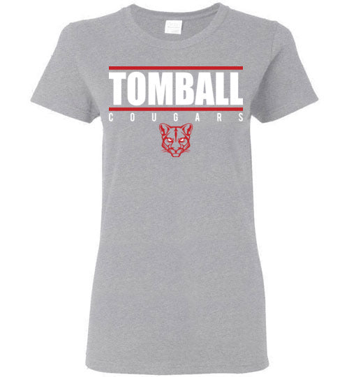 Tomball High School Cougars Women's Sports Grey T-shirt 07