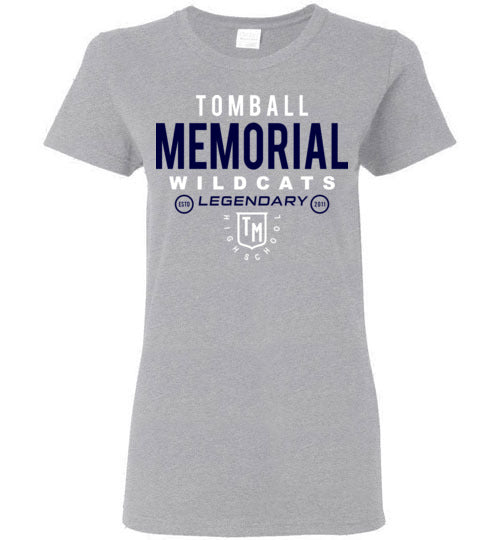 Tomball Memorial High School Wildcats Women's Sports Grey T-shirt 03