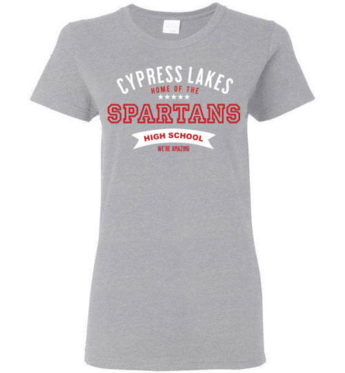 Cypress Lakes High School Spartans Women's Sports Grey T-shirt 96