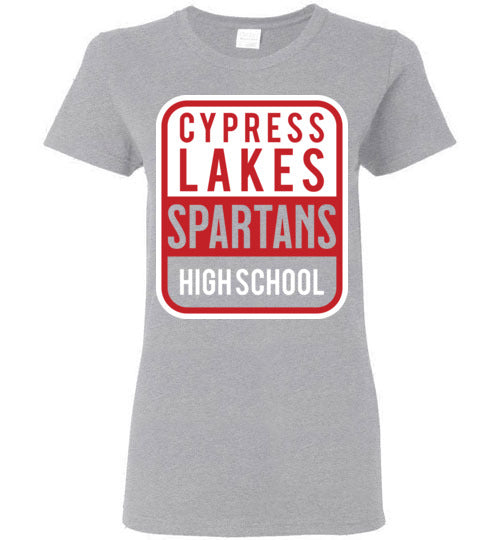 Cypress Lakes High School Spartans Women's Sports Grey T-shirt 01