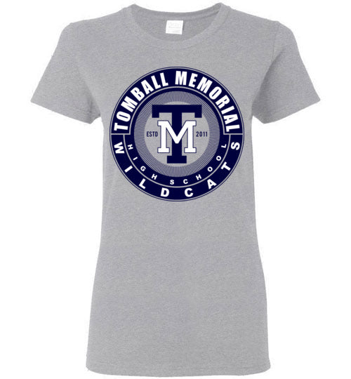 Tomball Memorial High School Wildcats Women's Sports Grey T-shirt 02