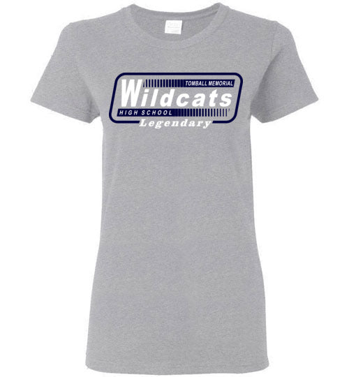 Tomball Memorial High School Wildcats Women's Sports Grey T-shirt 10