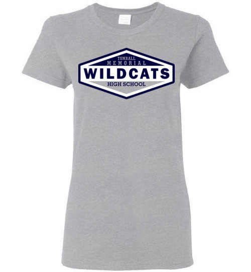 Tomball Memorial High School Wildcats Women's Sports Grey T-shirt 09