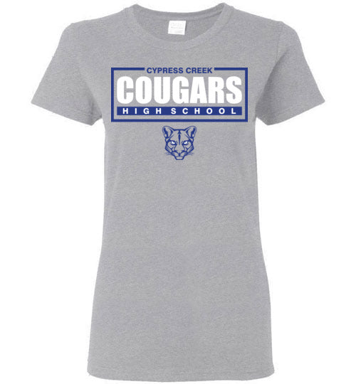 Cypress Creek High School Cougars Women's Sports Grey T-shirt 49