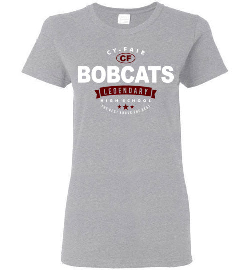 Cy-Fair High School Bobcats Women's Sports Grey T-shirt 44