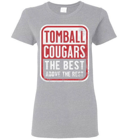 Tomball High School Cougars Women's Sports Grey T-shirt 01