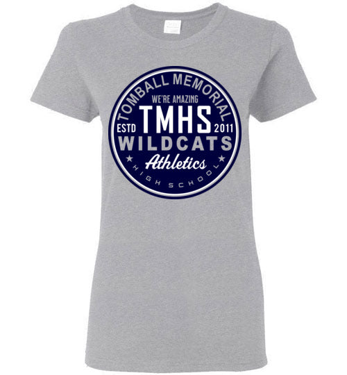 Tomball Memorial High School Wildcats Women's Sports Grey T-shirt 28