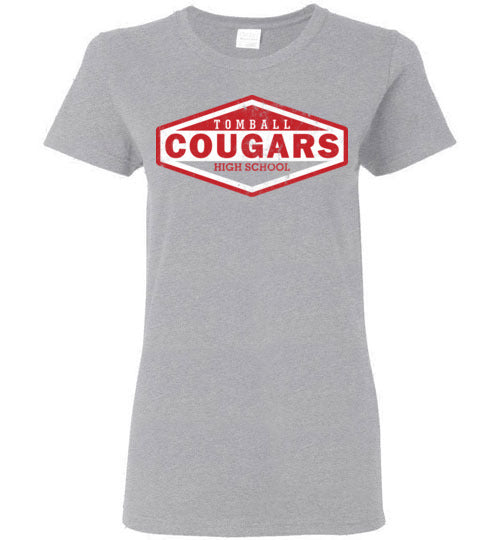 Tomball High School Cougars Women's Sports Grey T-shirt 09