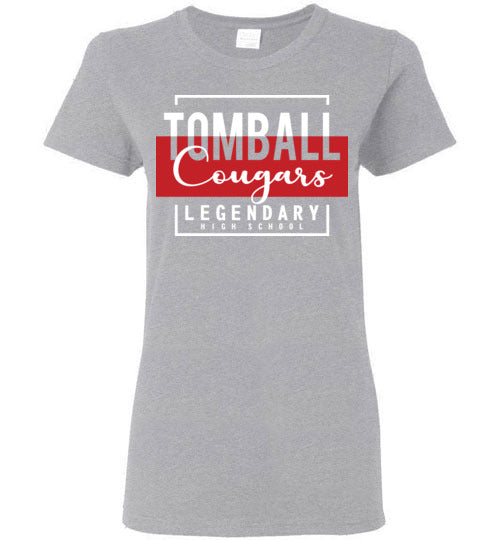 Tomball High School Cougars Women's Sports Grey T-shirt 05