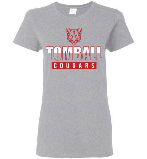Tomball High School Cougars Women's Sports Grey T-shirt 23