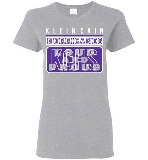 Klein Cain High School Hurricanes Women's Sports Grey T-shirt 86