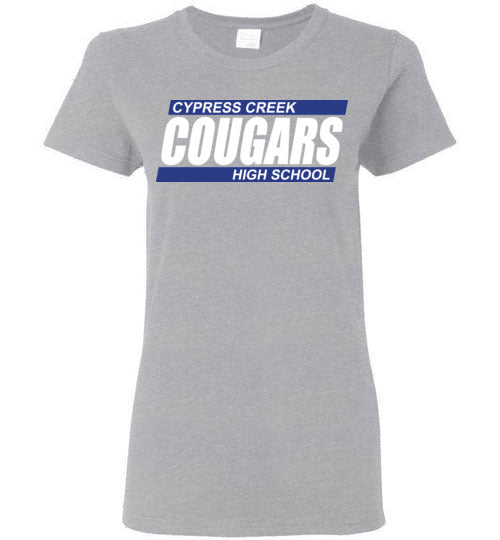Cypress Creek High School Cougars Women's Sports Grey T-shirt 72