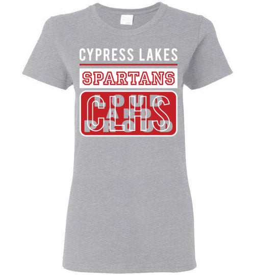 Cypress Lakes High School Spartans Women's Sports Grey T-shirt 86