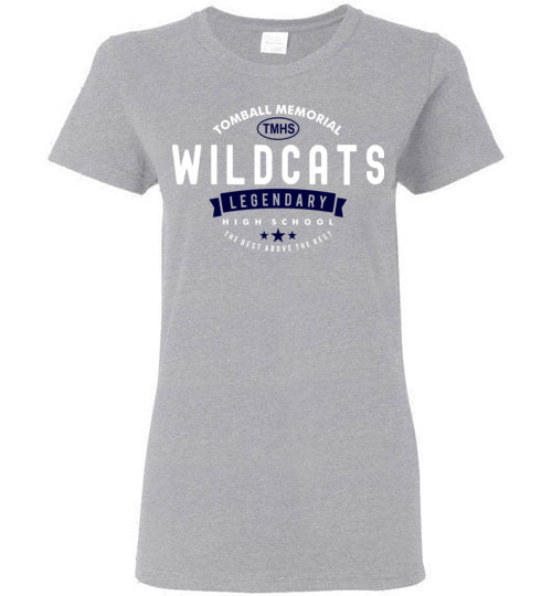 Tomball Memorial High School Wildcats Women's Sports Grey T-shirt 44