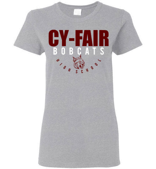 Cy-Fair High School Bobcats Women's Sports Grey T-shirt 12