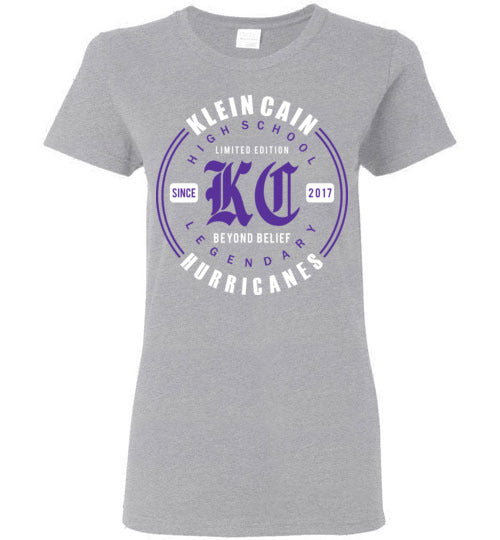 Klein Cain Hurricanes - Design 15 - Grey Ladies T-shirt