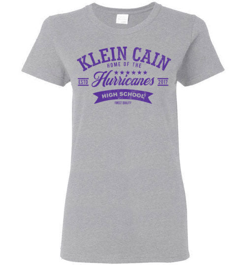 Klein Cain Hurricanes - Design 96 - Ladies Grey T-shirt