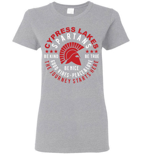 Cypress Lakes High School Spartans Women's Sports Grey T-shirt 16