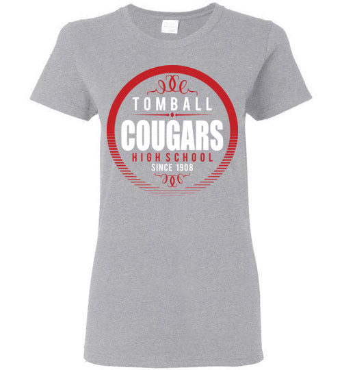Tomball High School Cougars Women's Sports Grey T-shirt 38