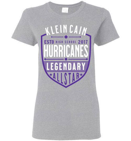 Klein Cain High School Hurricanes Women's Sports Grey T-shirt 62