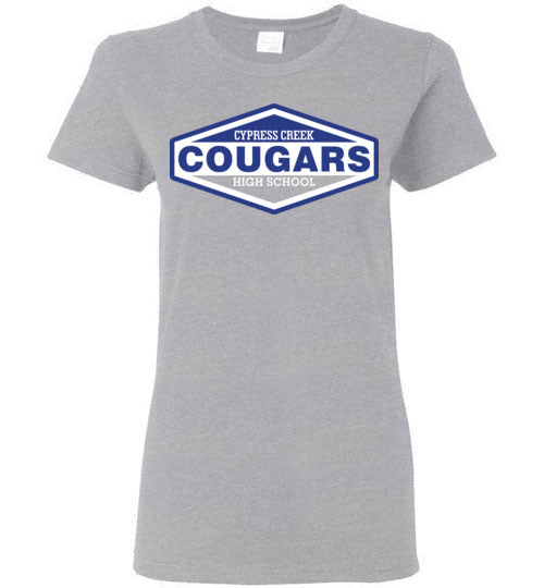 Cypress Creek High School Cougars Women's Sports Grey T-shirt 09