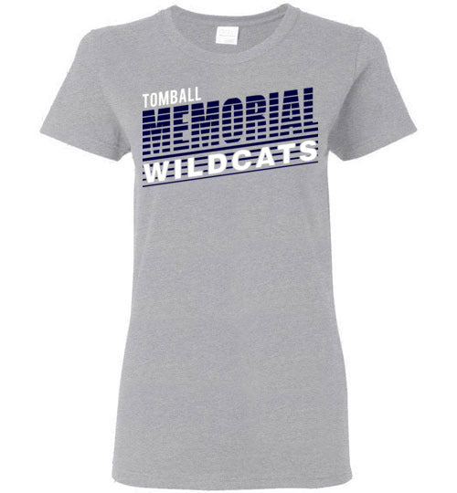 Tomball Memorial High School Wildcats Women's Sports Grey T-shirt 32