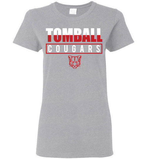 Tomball High School Cougars Women's Sports Grey T-shirt 29