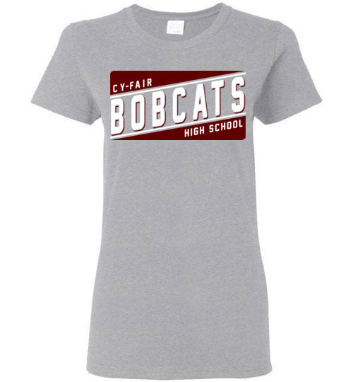 Cy-Fair High School Bobcats Women's Sports Grey T-shirt 84