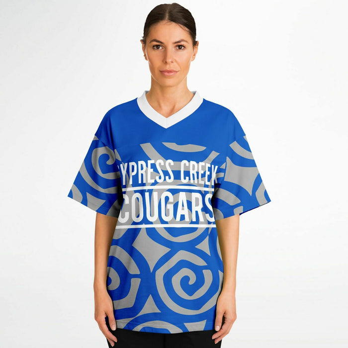 Women wearing Cypress Creek Cougars football jersey