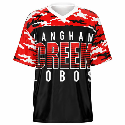 Langham Creek Lobos football jersey -  ghost view - front