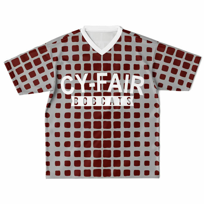 Cy-Fair Bobcats football jersey laying flat - front 