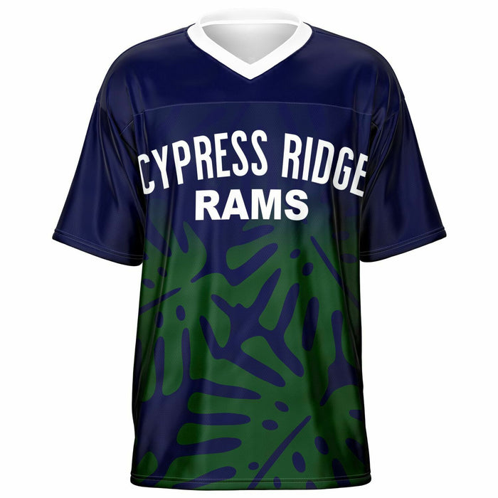 Cypress Ridge Rams football jersey -  ghost view - front