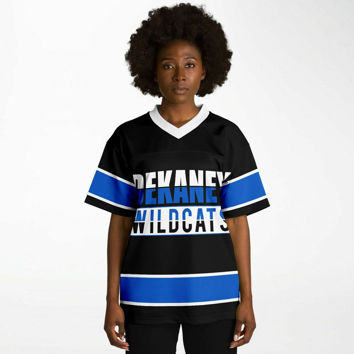 Black woman wearing Dekaney Wildcats football Jersey