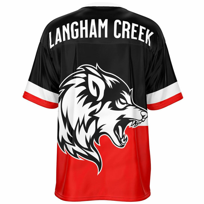 Langham Creek Lobos football jersey -  ghost view - back