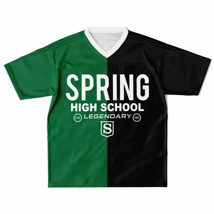 Spring Lions High School football jersey laying flat - front 