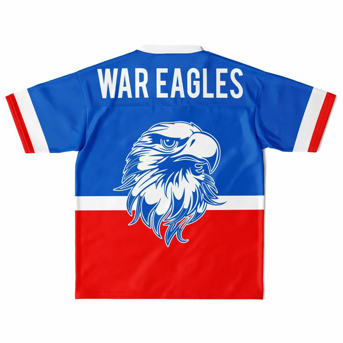 Oak Ridge War Eagles High School football jersey laying flat - back