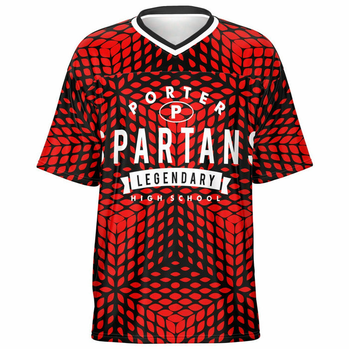 Porter Spartans High School football jersey -  ghost view - front