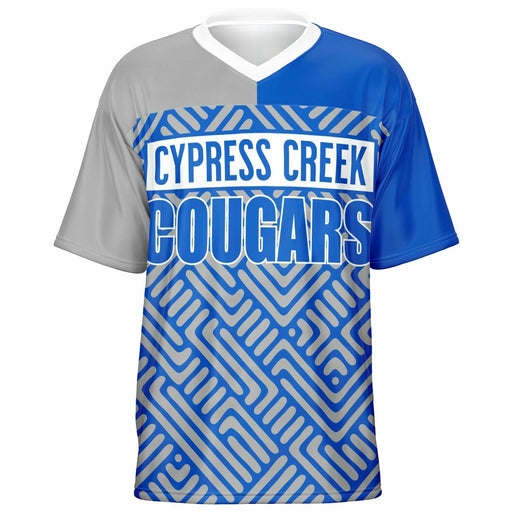 Cypress Creek Cougars football jersey -  ghost view - front