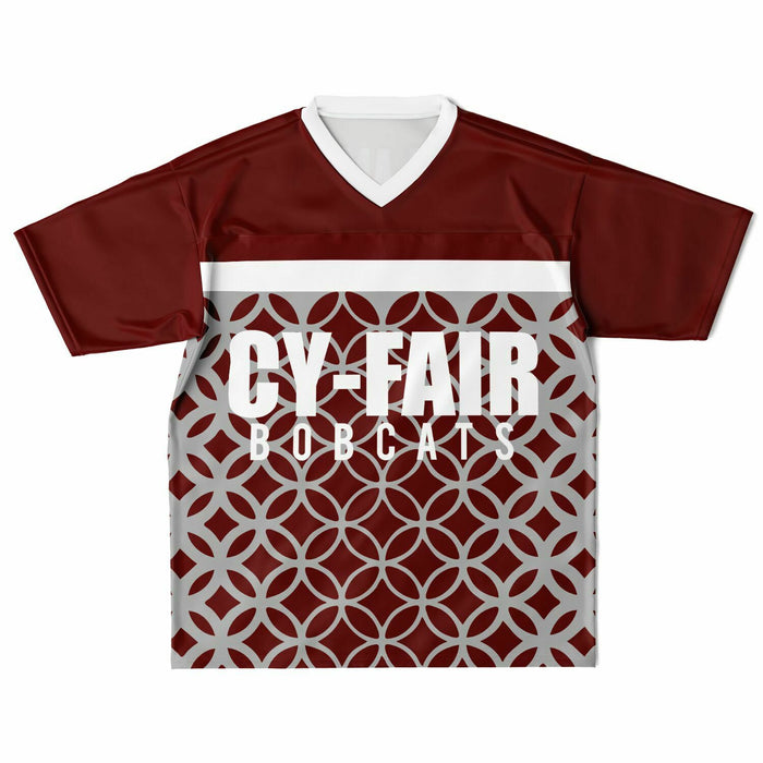 Cy-Fair Bobcats football jersey laying flat - front 