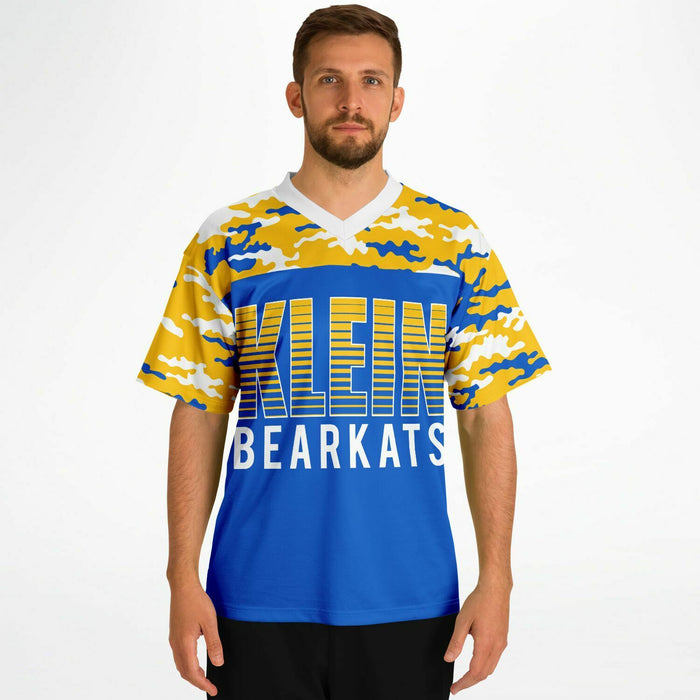 Man wearing Klein Bearkats football jersey