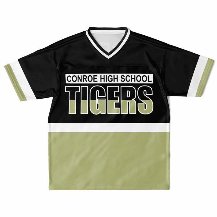 Conroe Tigers football jersey laying flat - front  10