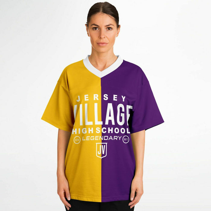 Women wearing Jersey Village Falcons football jersey