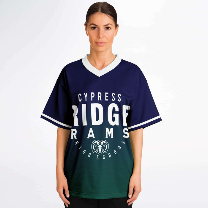 Women wearing Cypress Ridge Rams football jersey