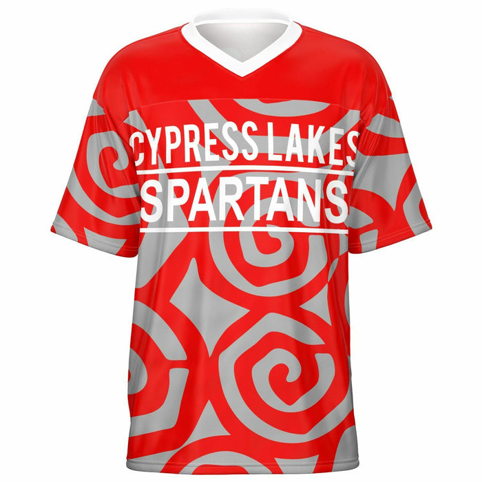 Cypress Lakes Spartans football jersey -  ghost view - front